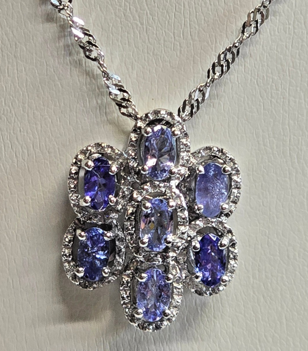 Sterling Silver Stauer Necklace 5.24g Fine Jewelry 18″ Amethyst Color *READ*