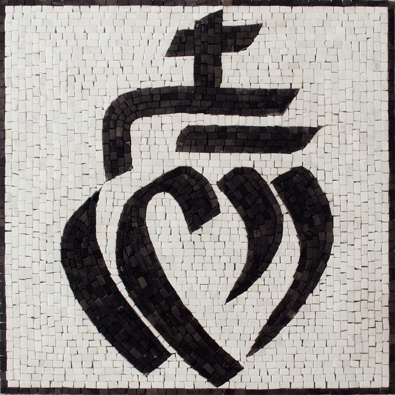 Mosaic Marble Handmade Vendean Heart Wall Tile Square Art