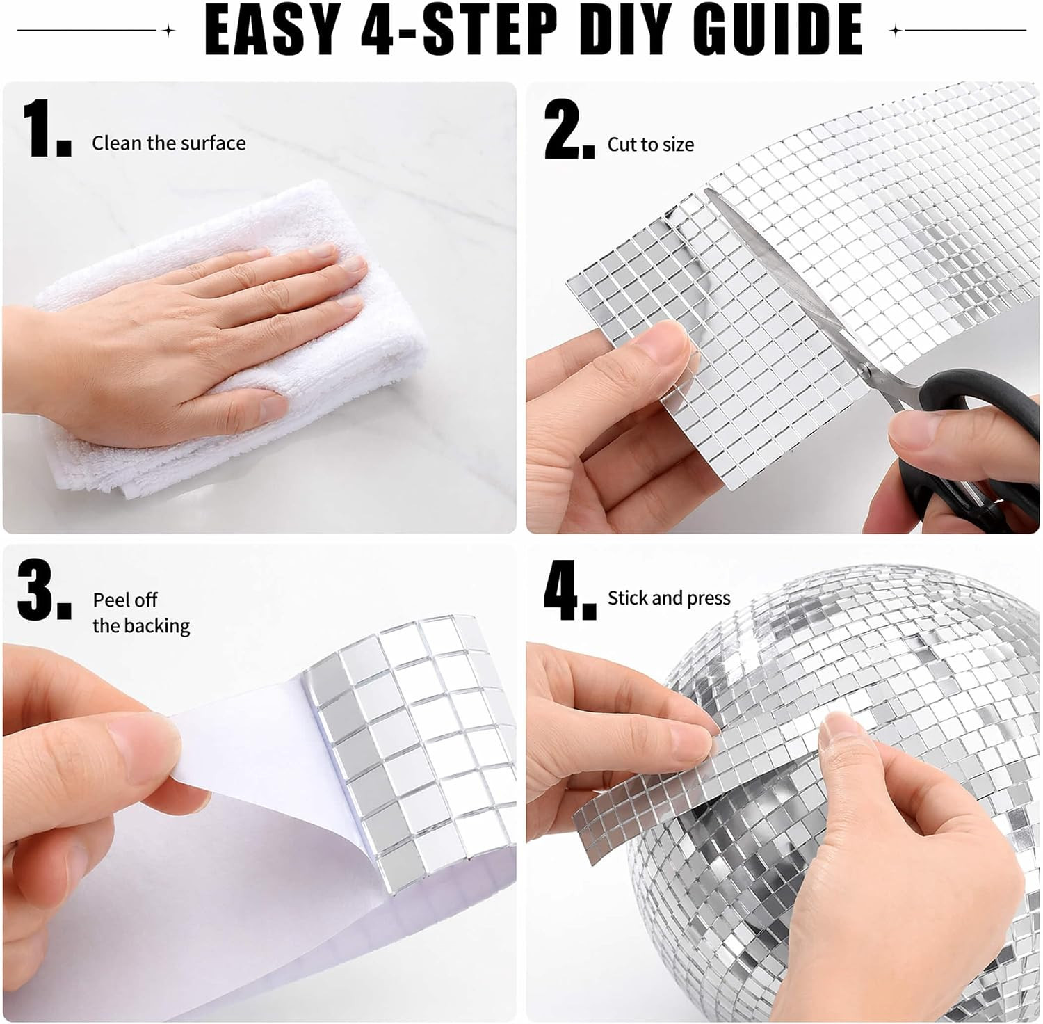 5400PCS Self Adhesive Mirror Tiles, 5Mm for DIY Crafts | Reflective 5Mm Mirror T