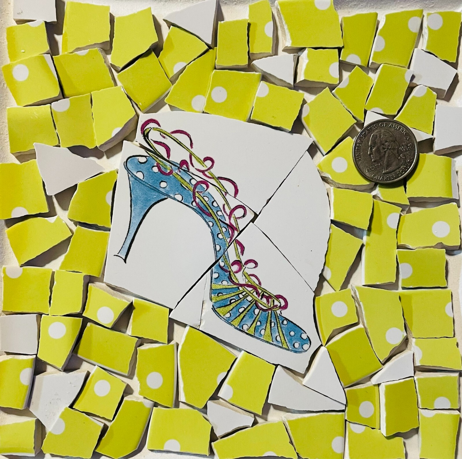 Broken China Mosaic Tile Arts and Craft Supplies – Turquoise Shoe Center F157