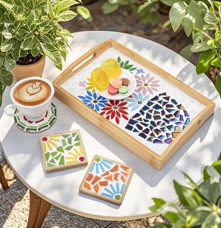 Art Deco Iridescent White Mosaic Tiles 200g – Crafting Essential for All Levels
