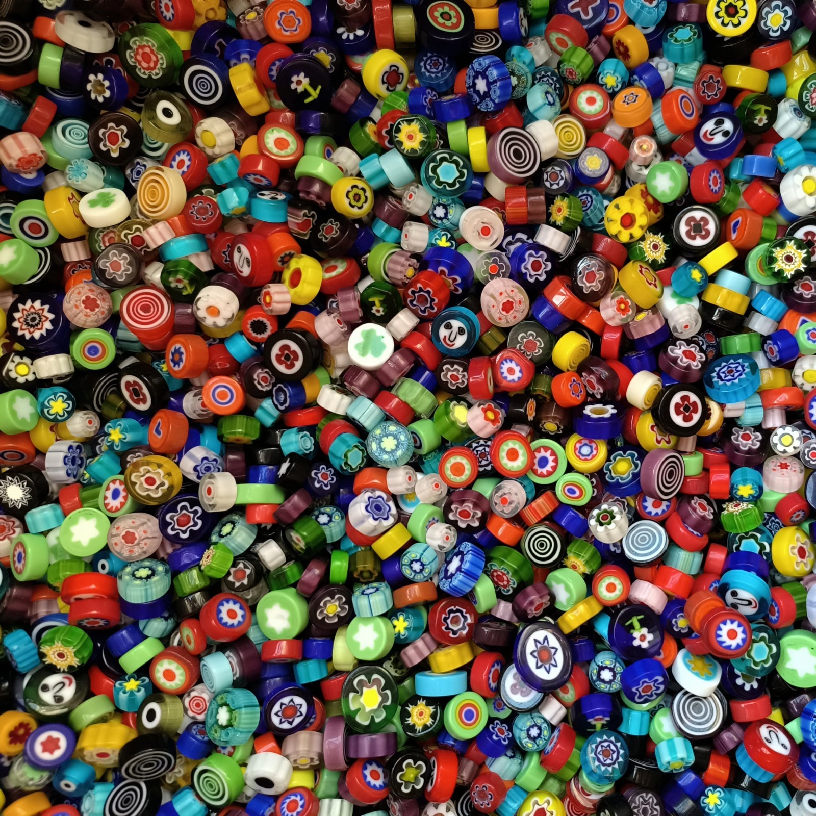 Mosaic Tiles for Crafts – Flat Glass Millefiori Assorted Flower Pieces, DIY Kits