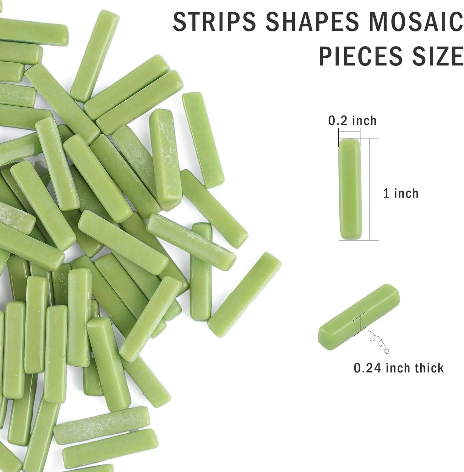 Polished Green Mosaic Glass Pieces – 150g Craft Tiles for Beginners