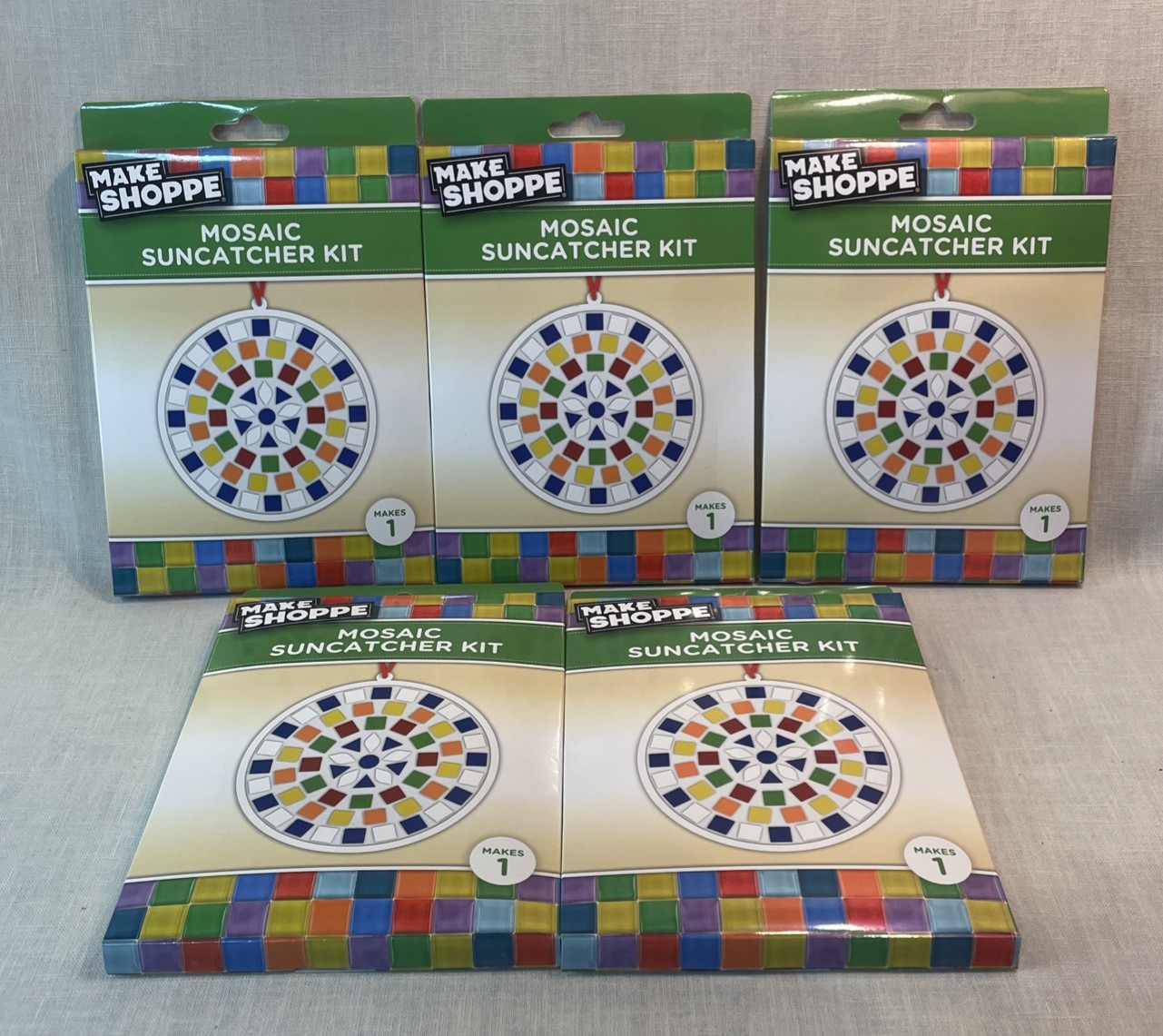 (Lot of 5)MOSAIC SUNCATCHER KIT -Do It Yourself Craft Kit Decoration -NEW in Box