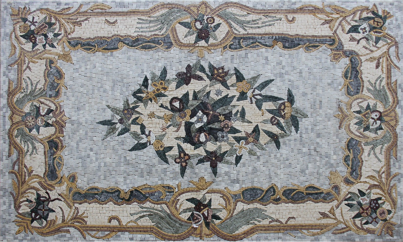 Natural Stone Marble Mosaic Medallion Decorative Floor Wall Tile Floral Pattern