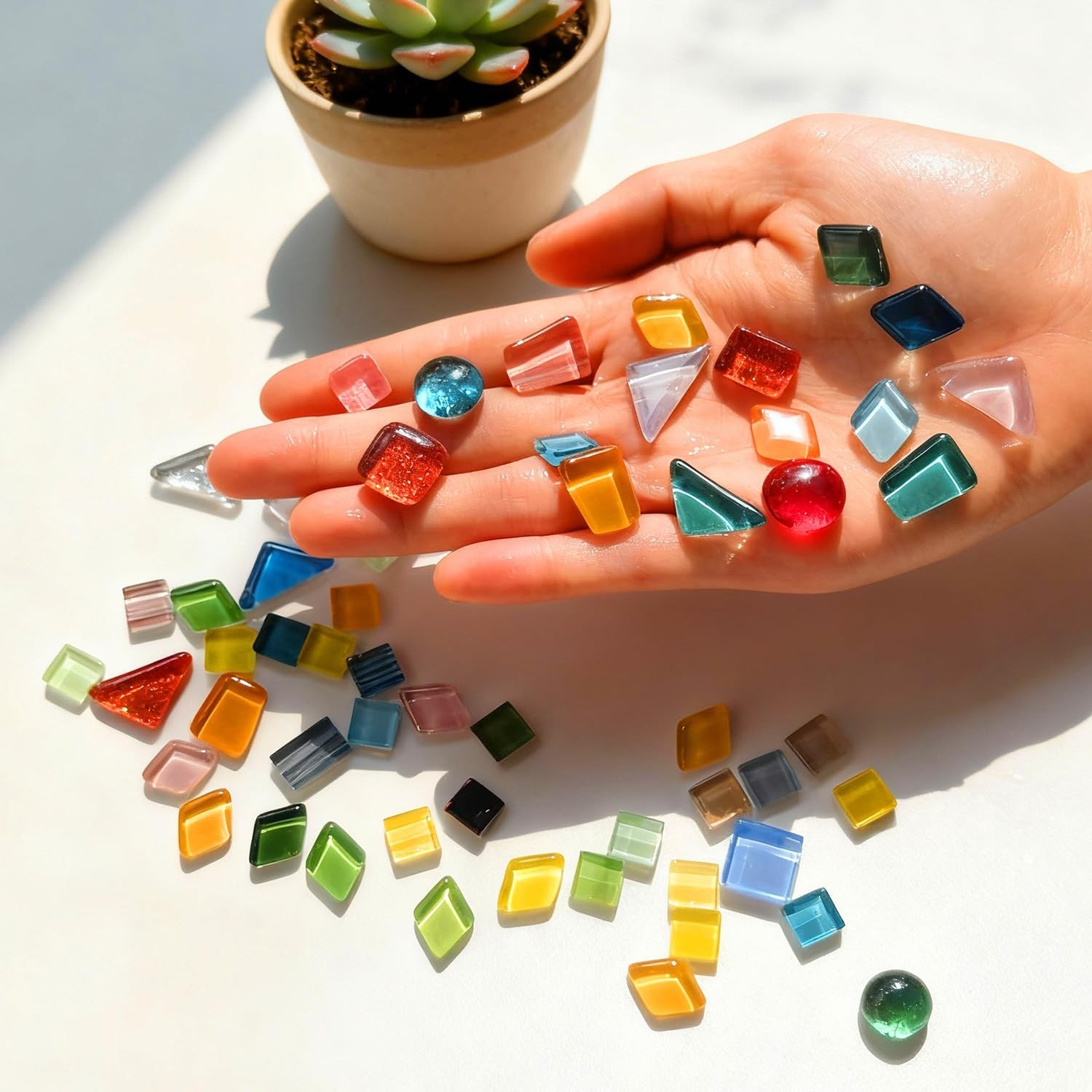 2.2LB Mosaic Tiles for Crafts DIY Stepping Stone Project Supplies