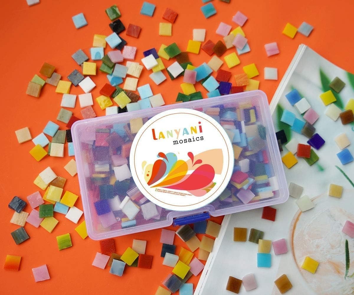 800 Pieces Mosaic Tiles Stained Glass – Assorted Colors for Art Craft and Hom…