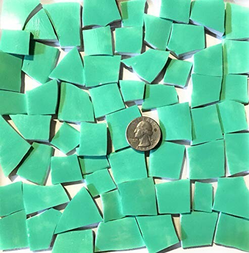 Mosaic Craft Supply HP Hand Painted Broken China Tiles ~ Water Green HP53