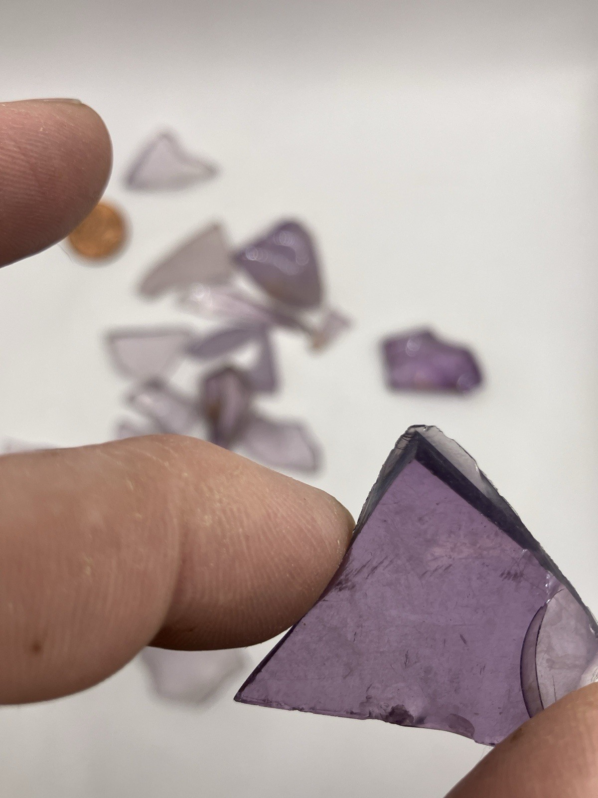 Antique Amethyst Purple Glass Shards Lot 19 Pcs Dug Nevada Ranch Dump Art