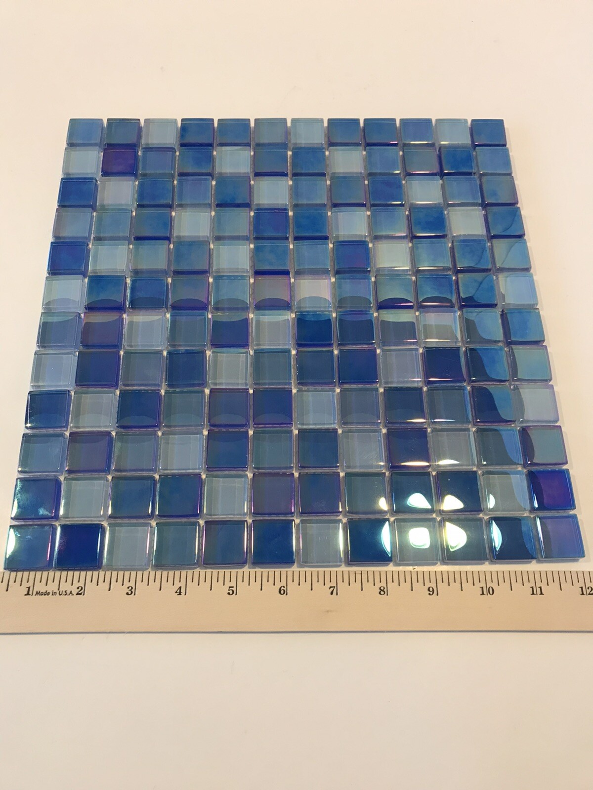 1 Tile Glass Mosaic for Pool Waterline and Backslash 12×12 Multicolor Aquabella