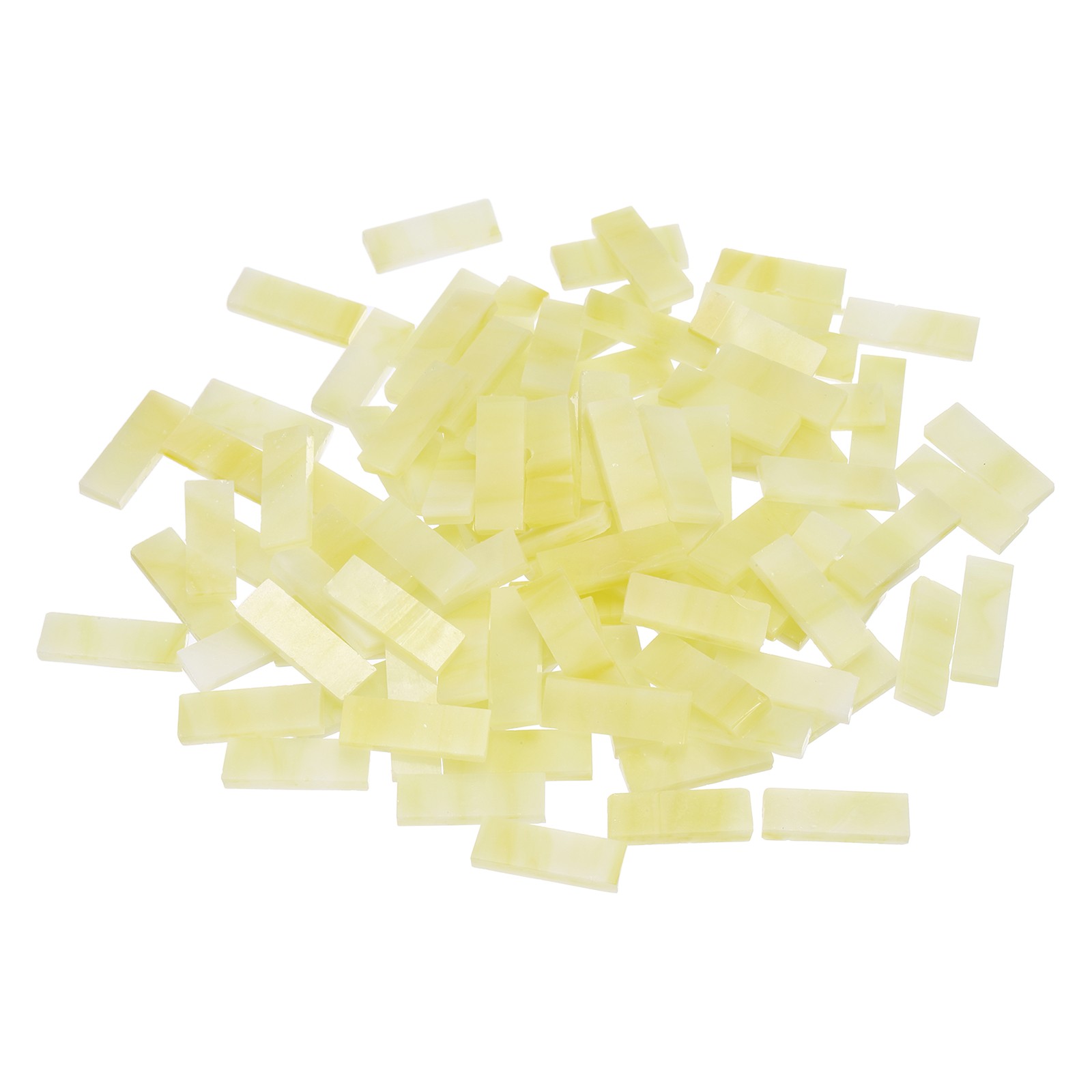 0.83″x0.28″ Stained Glass Strip, Light Yellow Mosaic Tiles 200g/7.05 oz