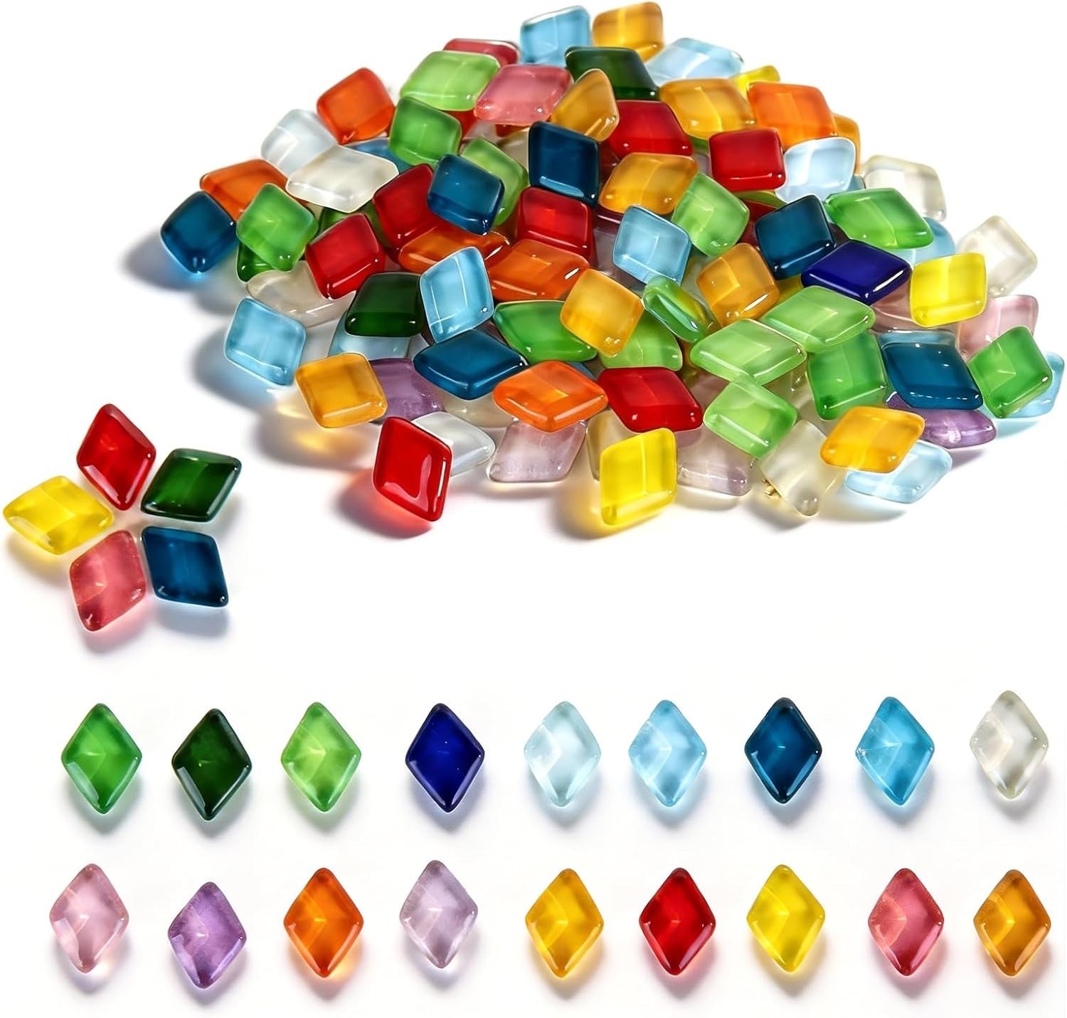 Mosaic Glass Tiles For Crafts Bulk 200g Mixed Colors Tiny Crystal Pieces NEW