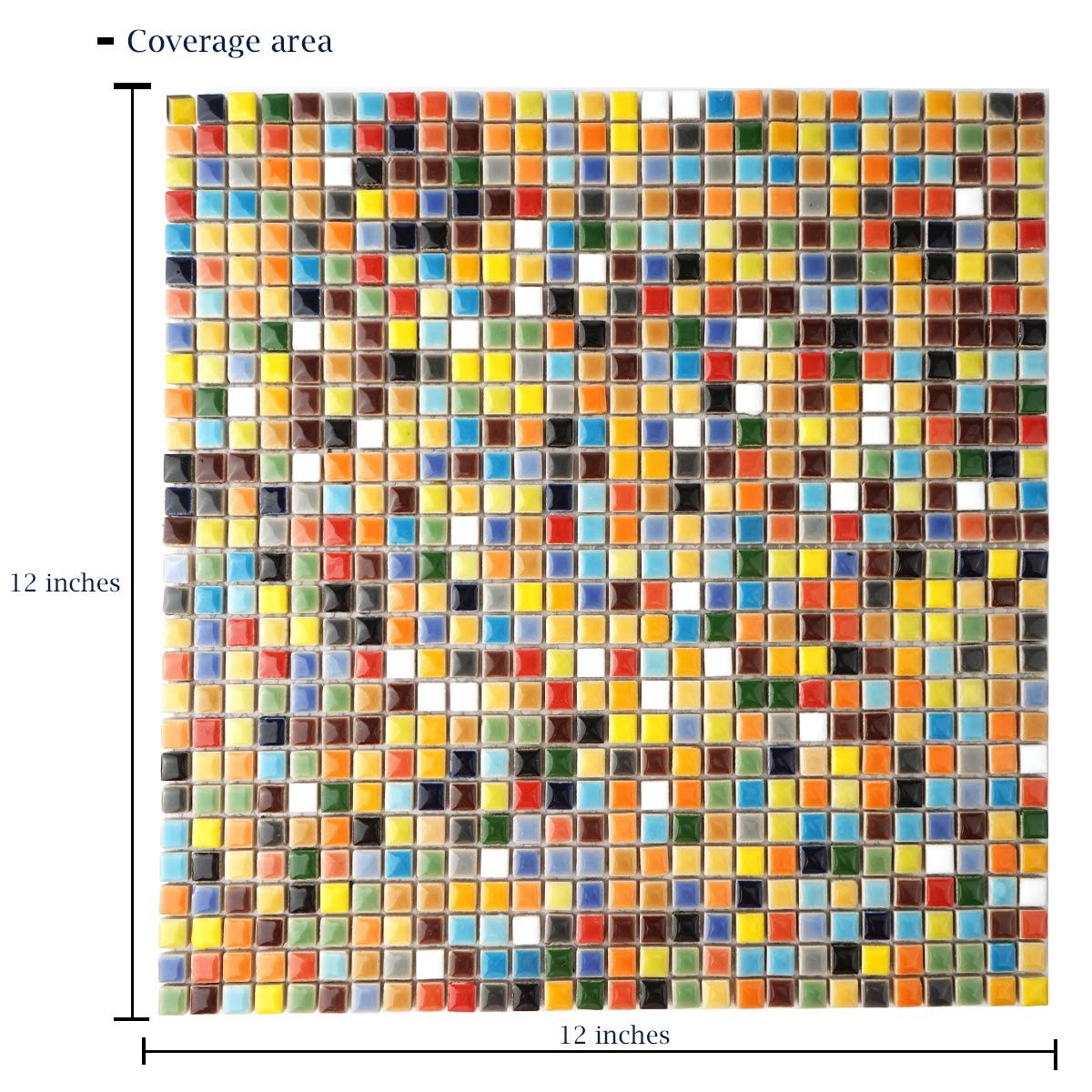 Lanyani 784 Pieces Colorful Tiny Square Ceramic Mosaic 1/2 Inch,