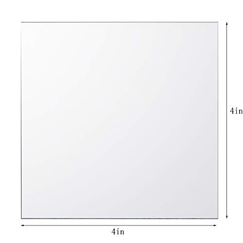 50 Pack Square Glass Mirror Tiles, 4×4 Inch Small Decorative Glass Mirror