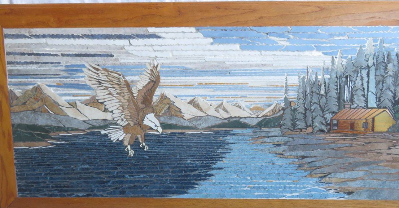 Original Custom one of a kind Tile Mosaic 24h x 48w A House in the Country Table