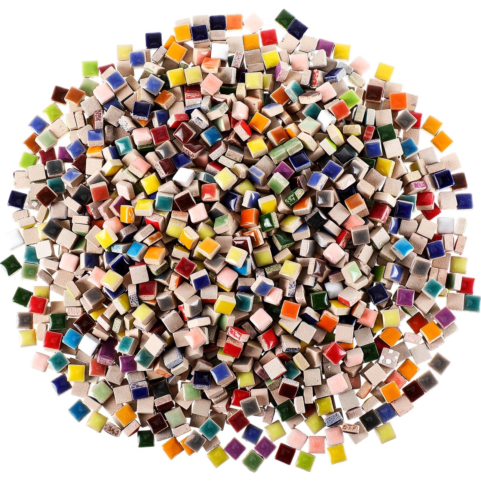 Honeydak 3.3 Lb/1500 Pcs Mosaic Tiles Square 0.4 x inches, Multicolor