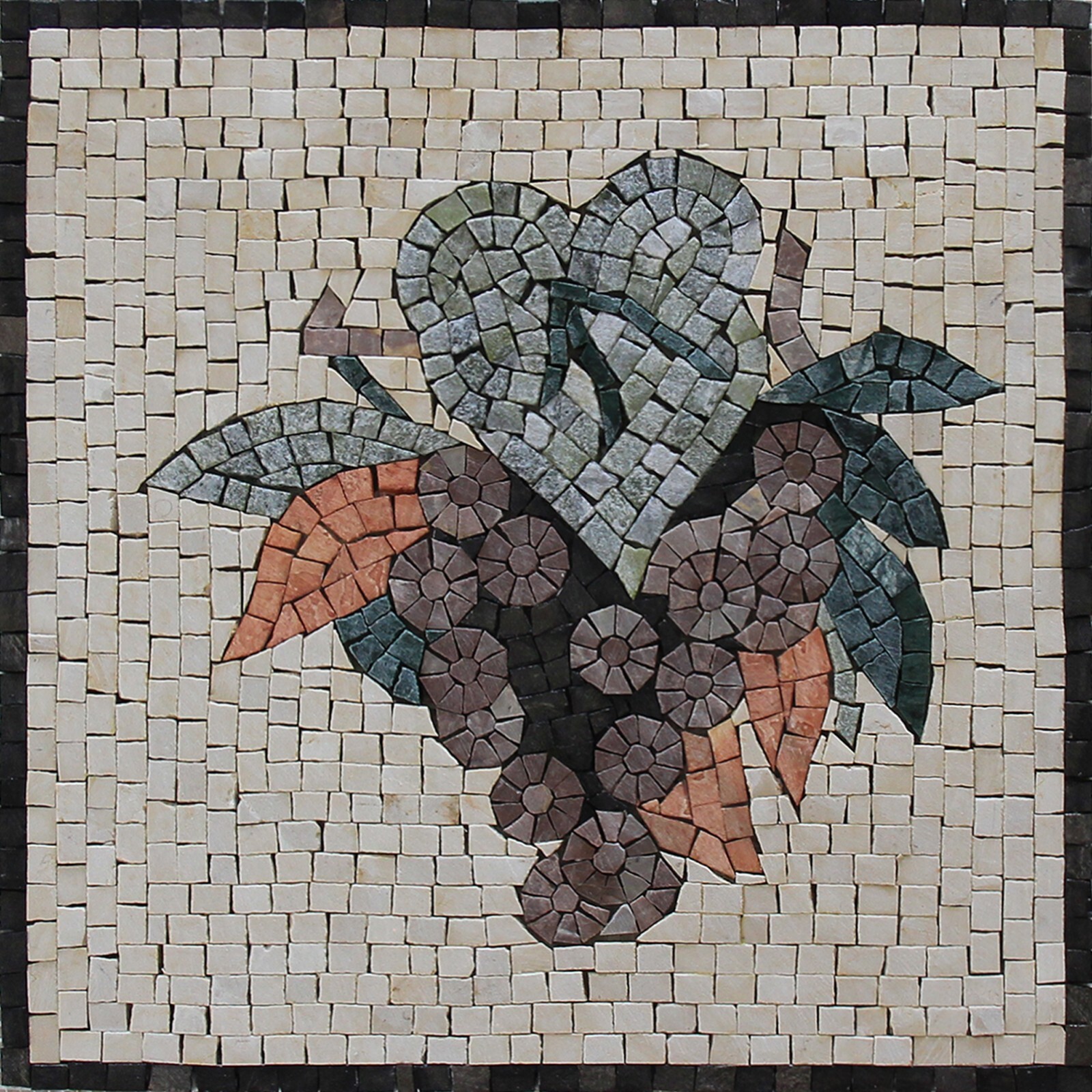 Marble Mosaic Kitchen Backsplash Fruits Mural Wall Art Tiles Grapes