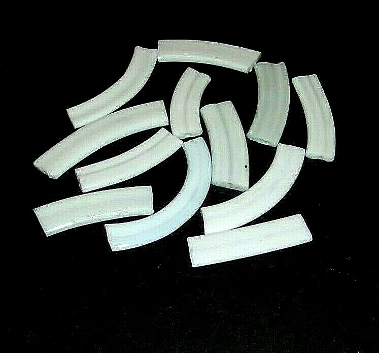 12 Curved Glass pieces for Mosaics Crafts Wall Artwork Center Hole 2″- 3″ Long