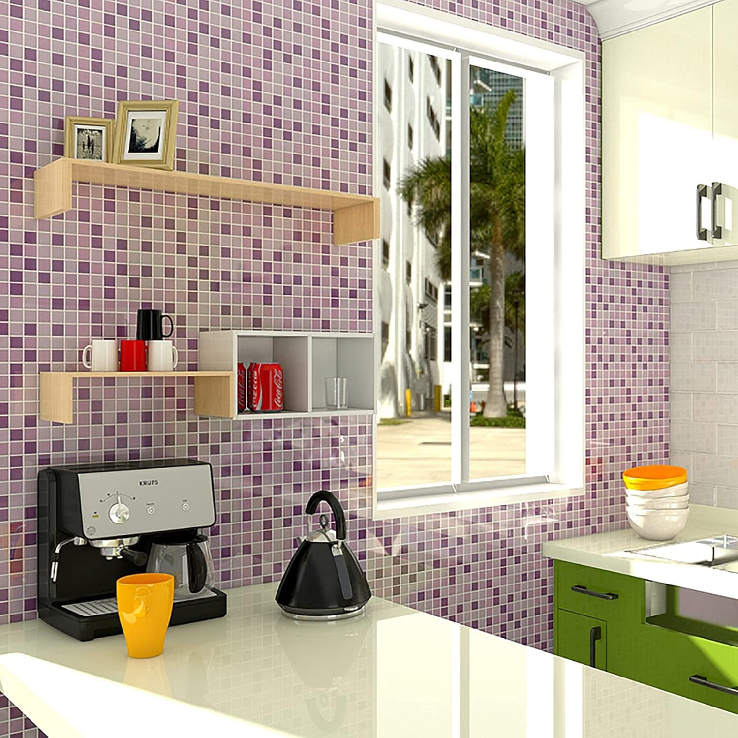 200 Pieces / 200 G Square Shapes 0.4X0.4 Inch Square Ceramic Mosaic Mosaic Tiles