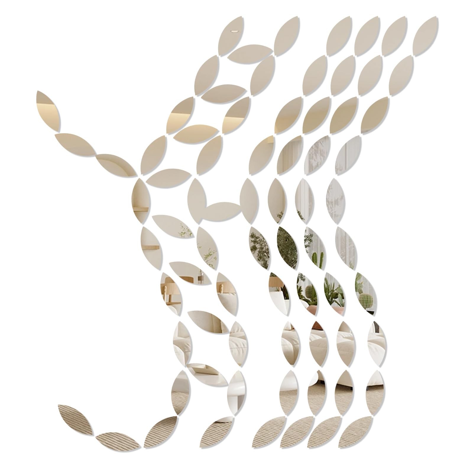 Leaf Shape Small Mirrors for Crafts, 200pcs 0.5×1 Inch Craft Mirrors Mirror T…