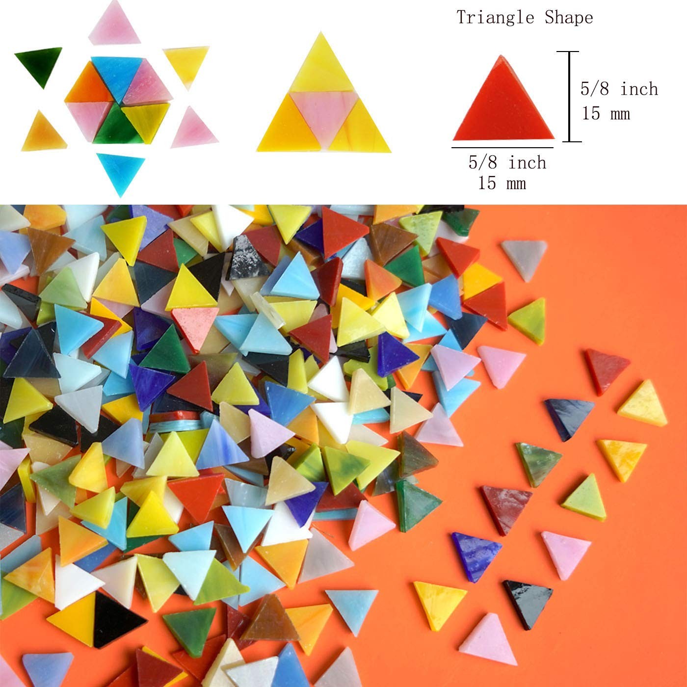 Lanyani 1050 Pieces Mixed Shapes Glass Mosaic Tiles for Small, Mix (Opaque)