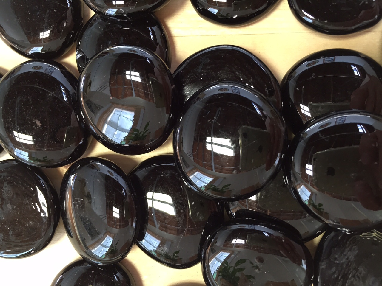 LG BLACK Glass Gems, Marbles, Nuggets, Pebbles