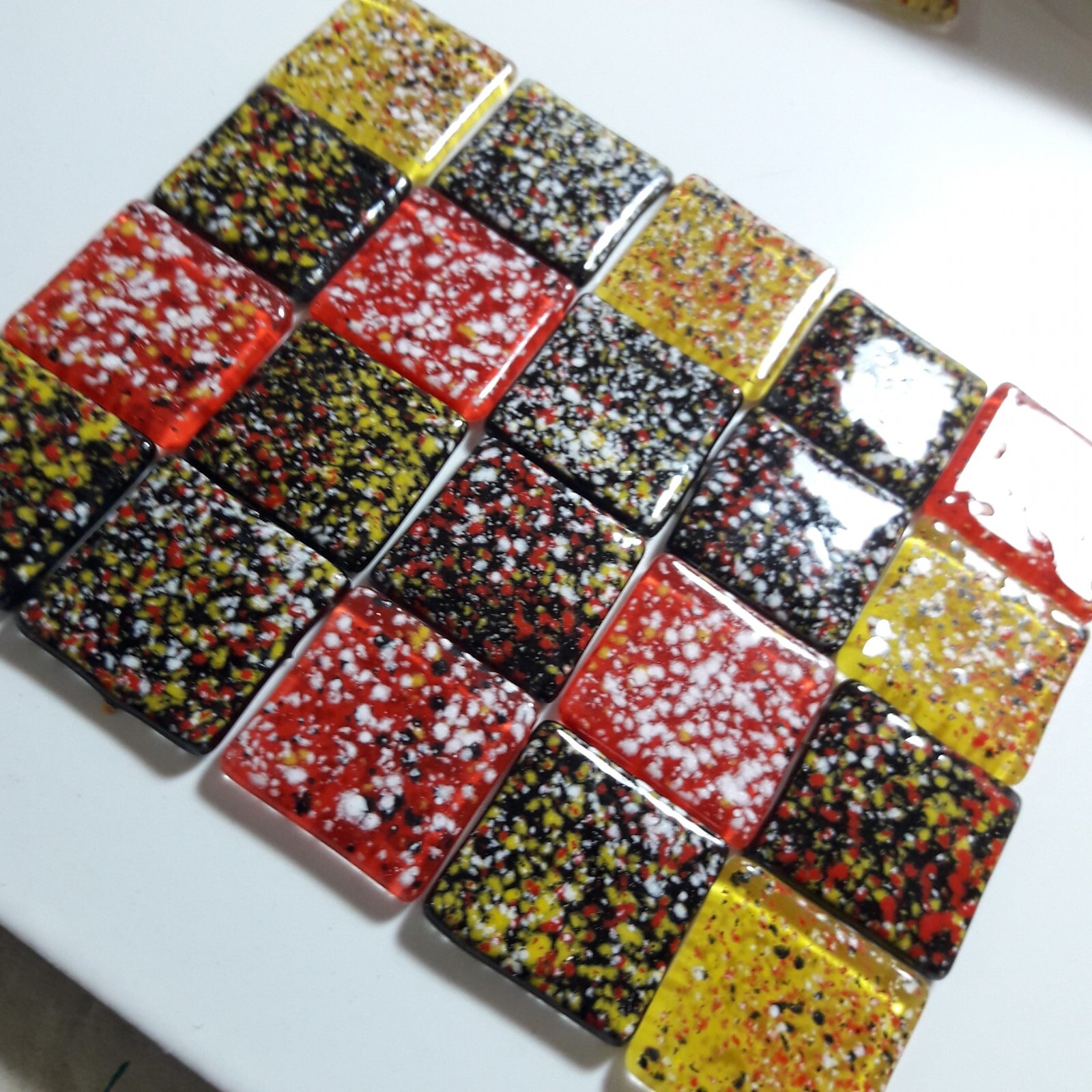 Mosaic Glass Tiles for crafts. 100 Pcs. Special Premium SQUARES. 2X2CM