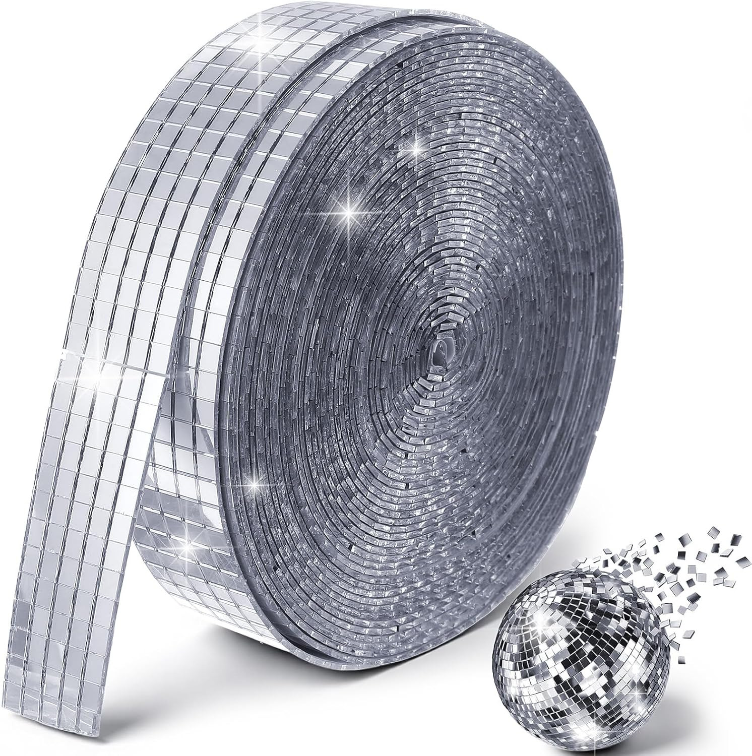 15000PCS Disco Ball Mirror Tiles Self Adhesive Mosaic Tiles for Crafts, 5X5 Mm