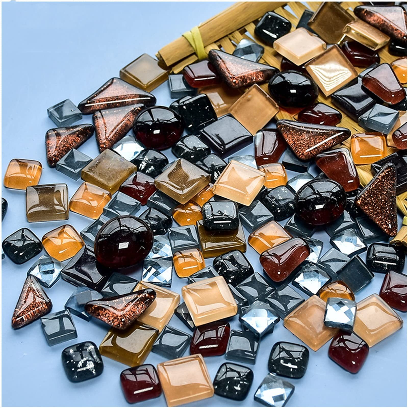 500g Mixed Color Irregular Crystal Mosaic Tiles for DIY Crafts