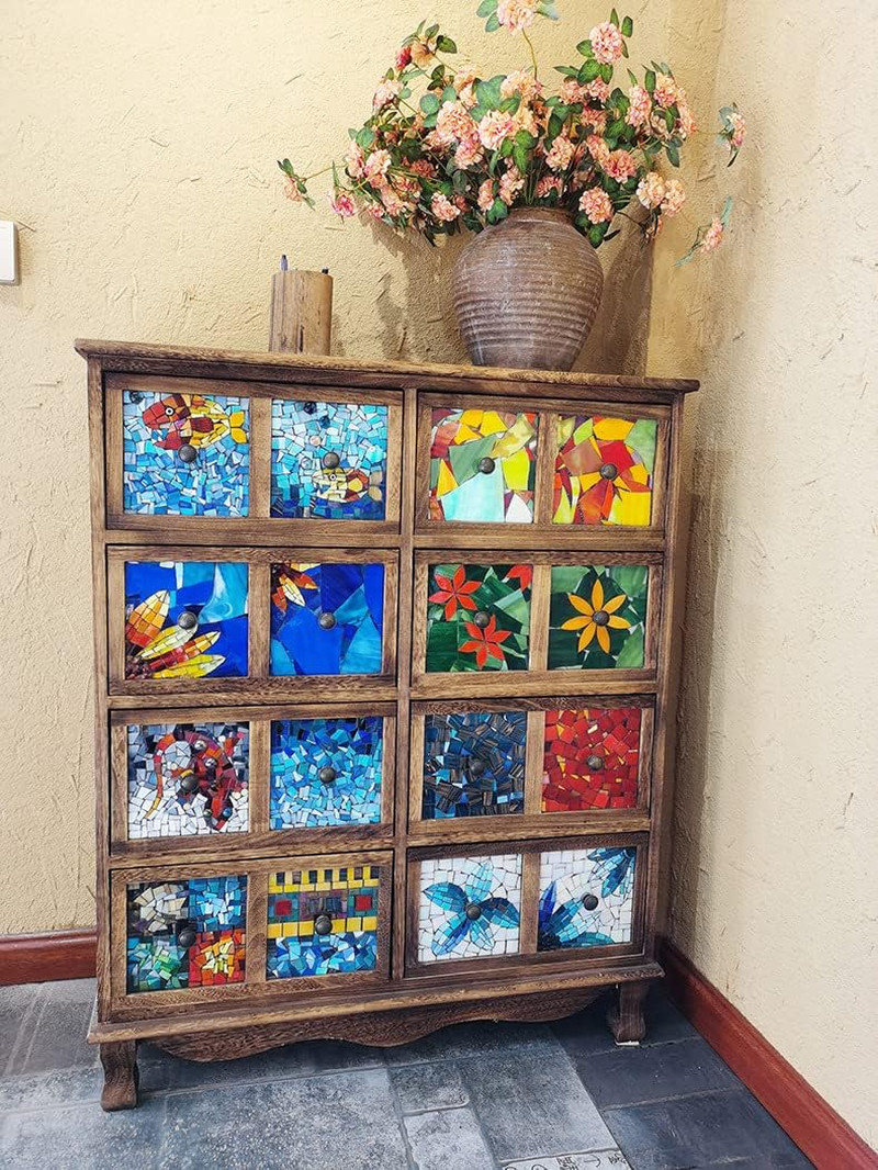 1.1Lb Irregular Crystal Mosaic Tiles,Small Mosaic Tile DIY Hobbies Children Hand