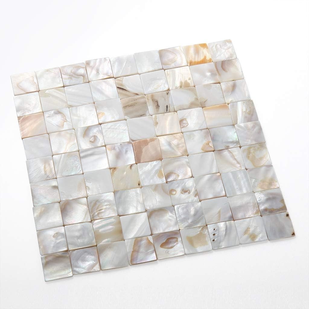 Natural Beige Mother of Pearl Mosaic Tiles – 350 Count for Stunning Crafts