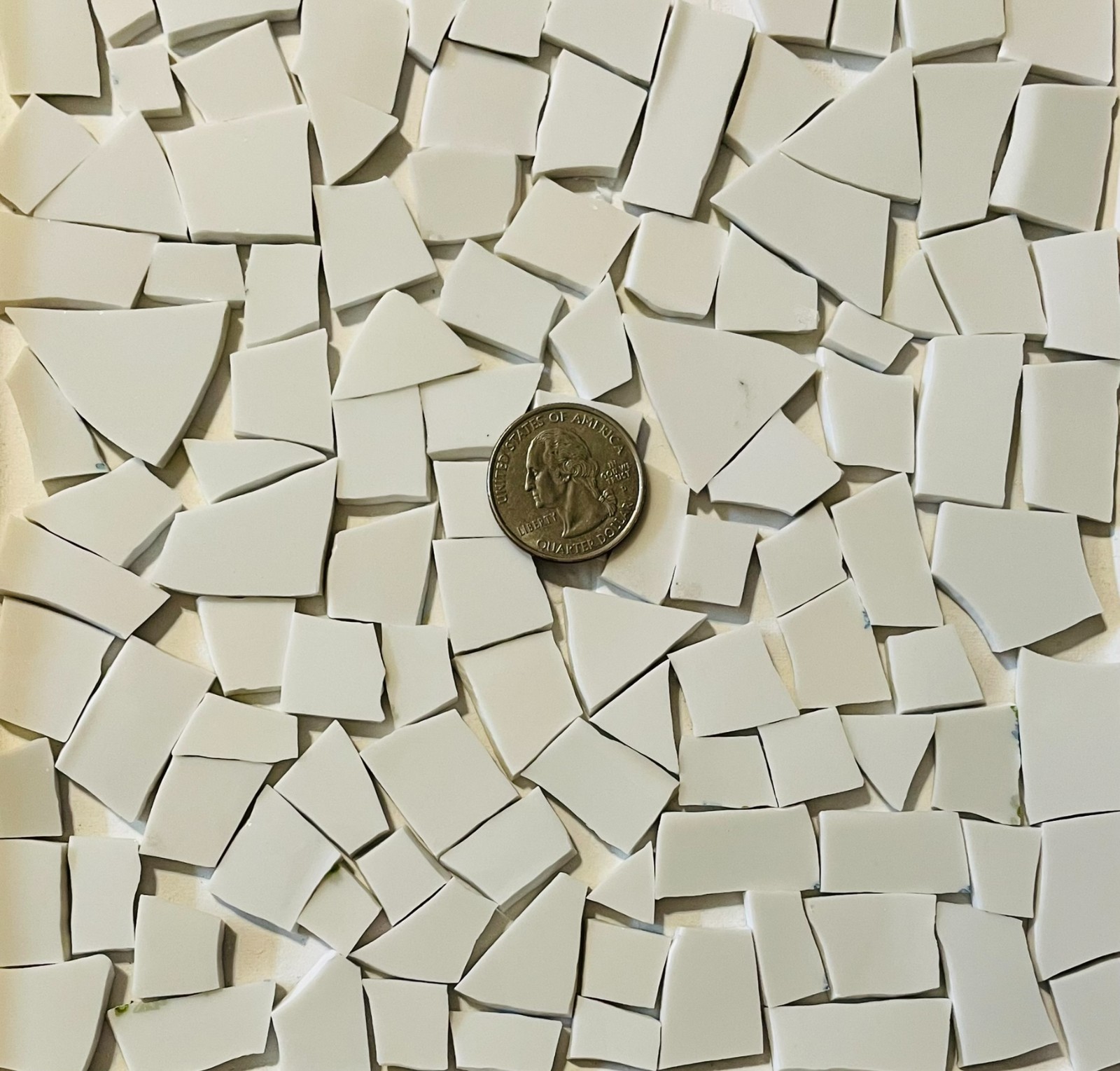 Mosaic Art and Craft Supply Broken China – Tiny White Porcelain Tiles F342