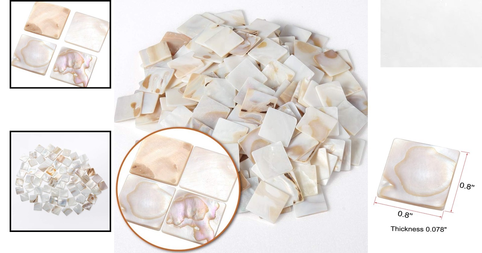 Natural Beige Mother of Pearl Mosaic Tiles – 350 Count for Stunning Crafts