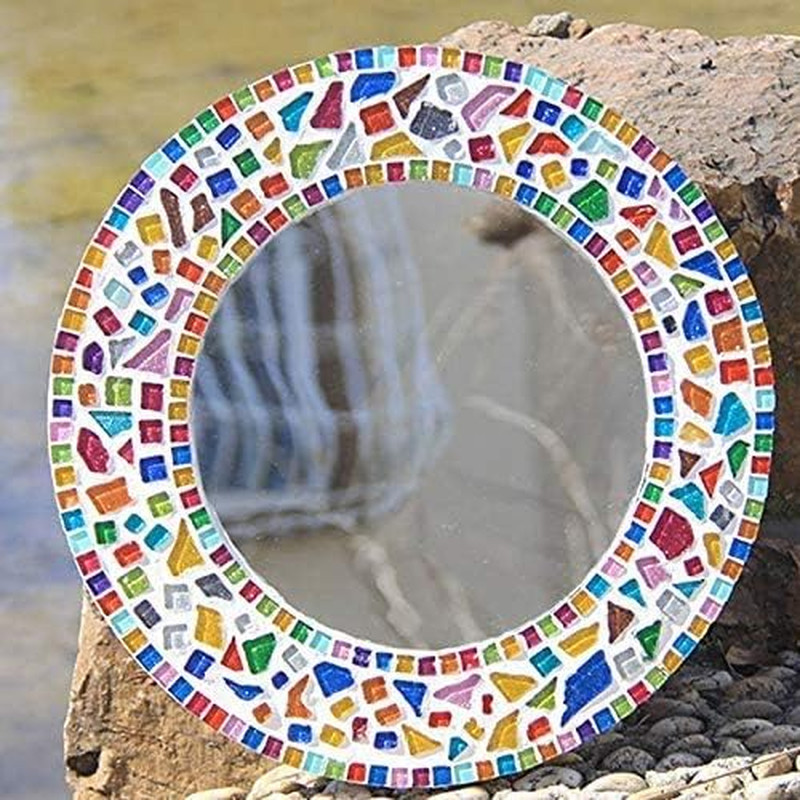 Mosaic Tiles,Glass Tiles, Shine Crystal Mosaic Glass Pieces Bulk Assorted Square