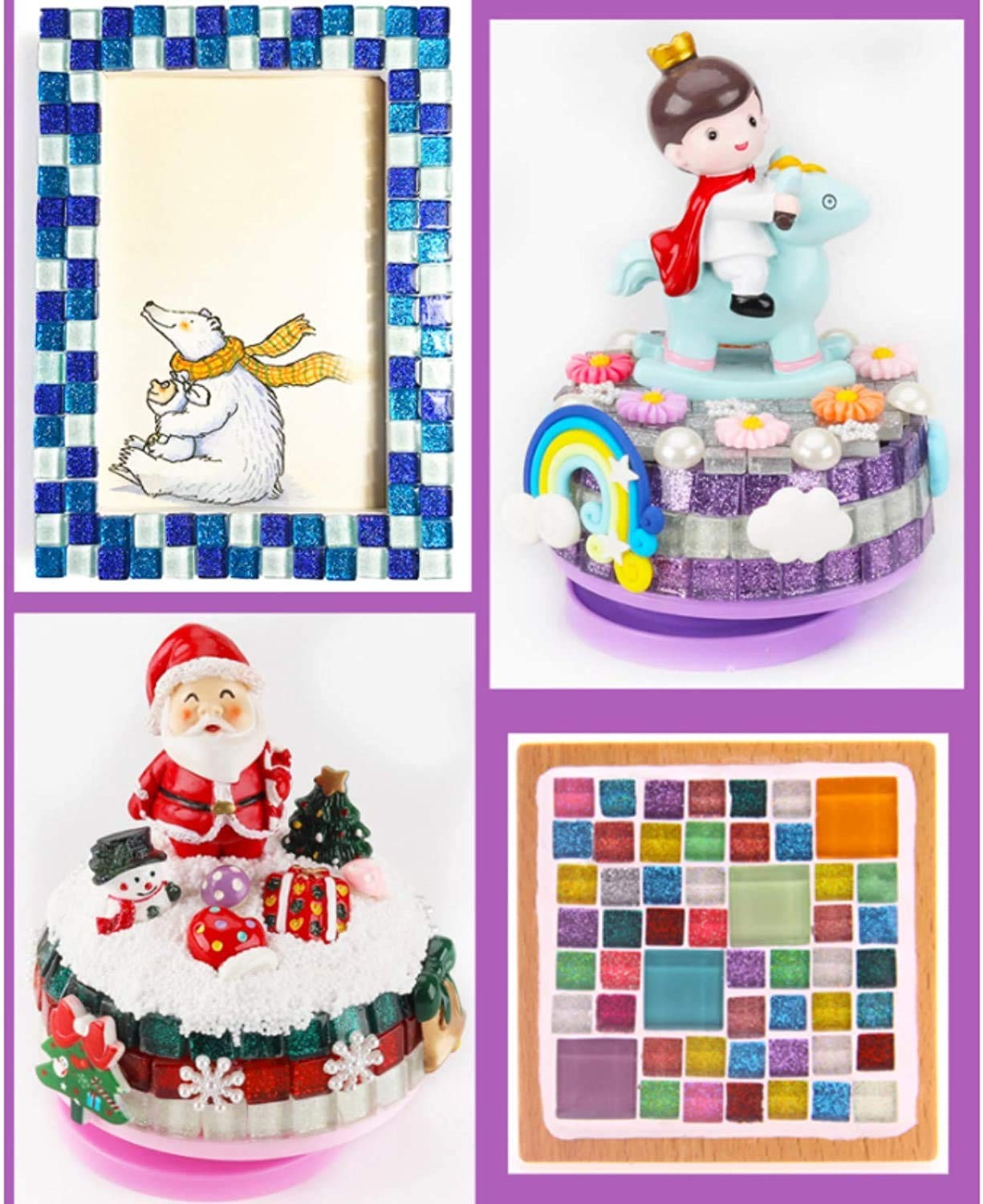 Mosaic Tiles,Glass Tiles, Shine Crystal Mosaic Glass Pieces Bulk Square Glitt…