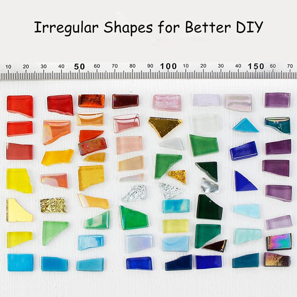 1.1Lb Irregular Crystal Mosaic Tiles,Small Mosaic Tile DIY Hobbies Children Hand