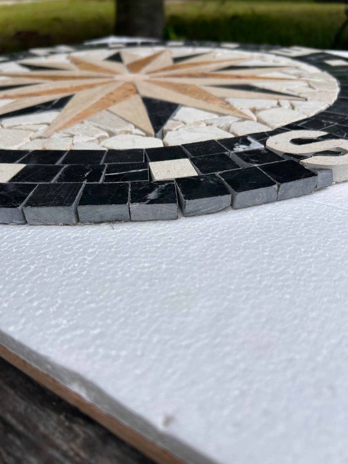 Marble Medallion for Floor or Wall 24 -39″ diameter Compass Rose Nautical Mosaic