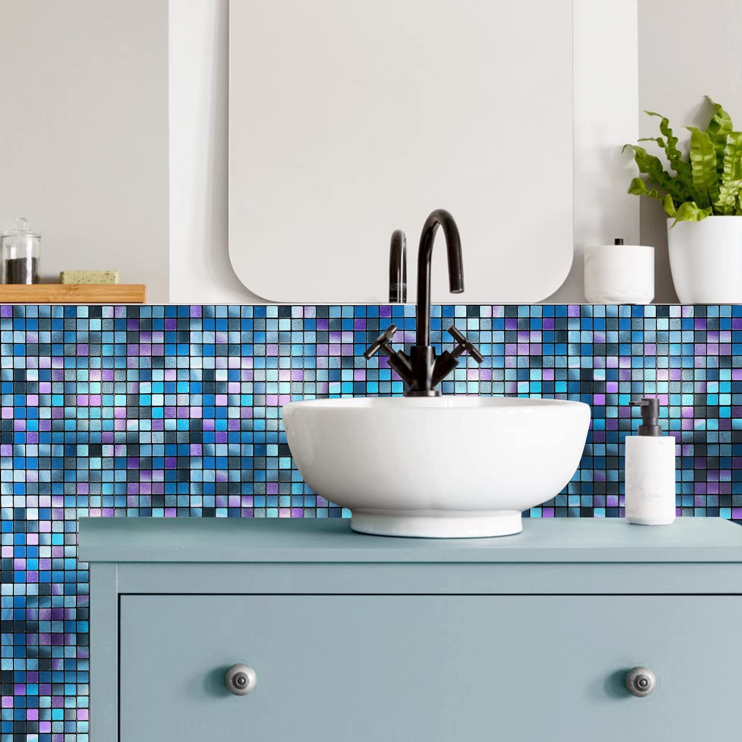 XUANINY Peel and Stick Backsplash Tiles for Kitchen,Bathroom,Fireplace,Self A…