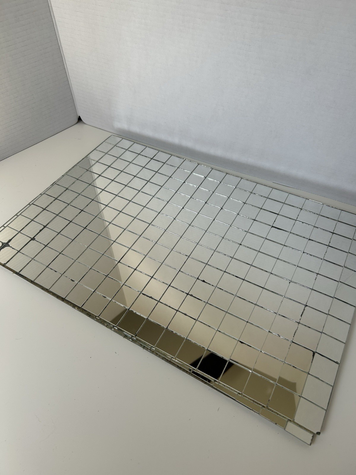 Vintage 70s mirrored Mosaic Tiles disco placemats / coasters (6 of each)