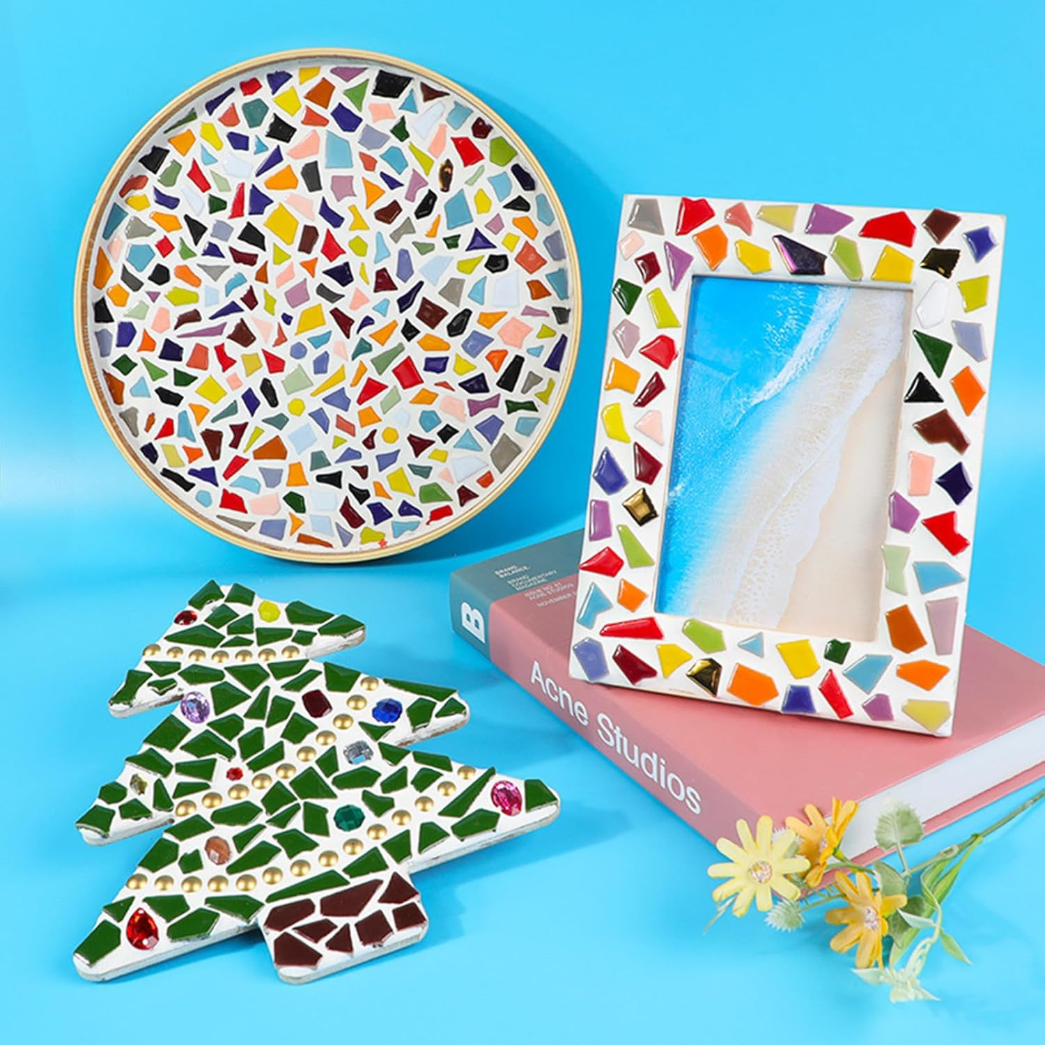 200G Ceramic Mosaic Tiles for Crafts,Irregular Stained Ceramic 0.2″X0.8″ Porcela