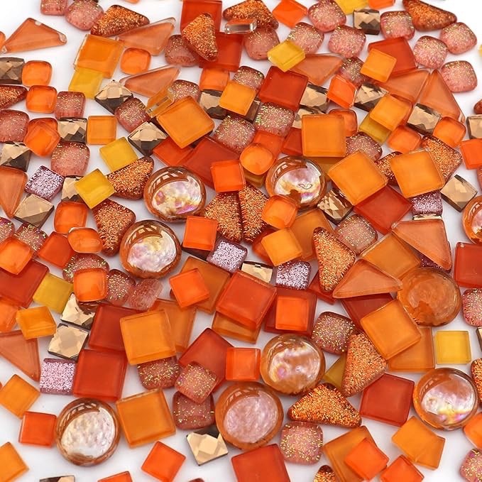 500g Mixed Color Irregular Crystal Glass Mosaic Tiles for Crafts Art Projects