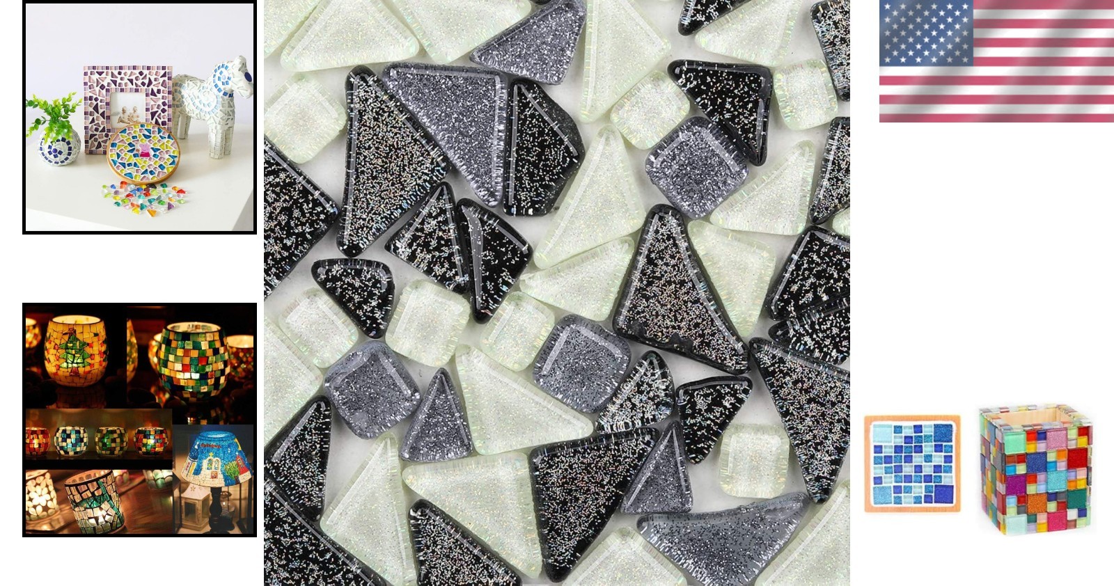 200g Sparkling Mosaic Tiles in Various Shapes – Ideal for Home Decoration