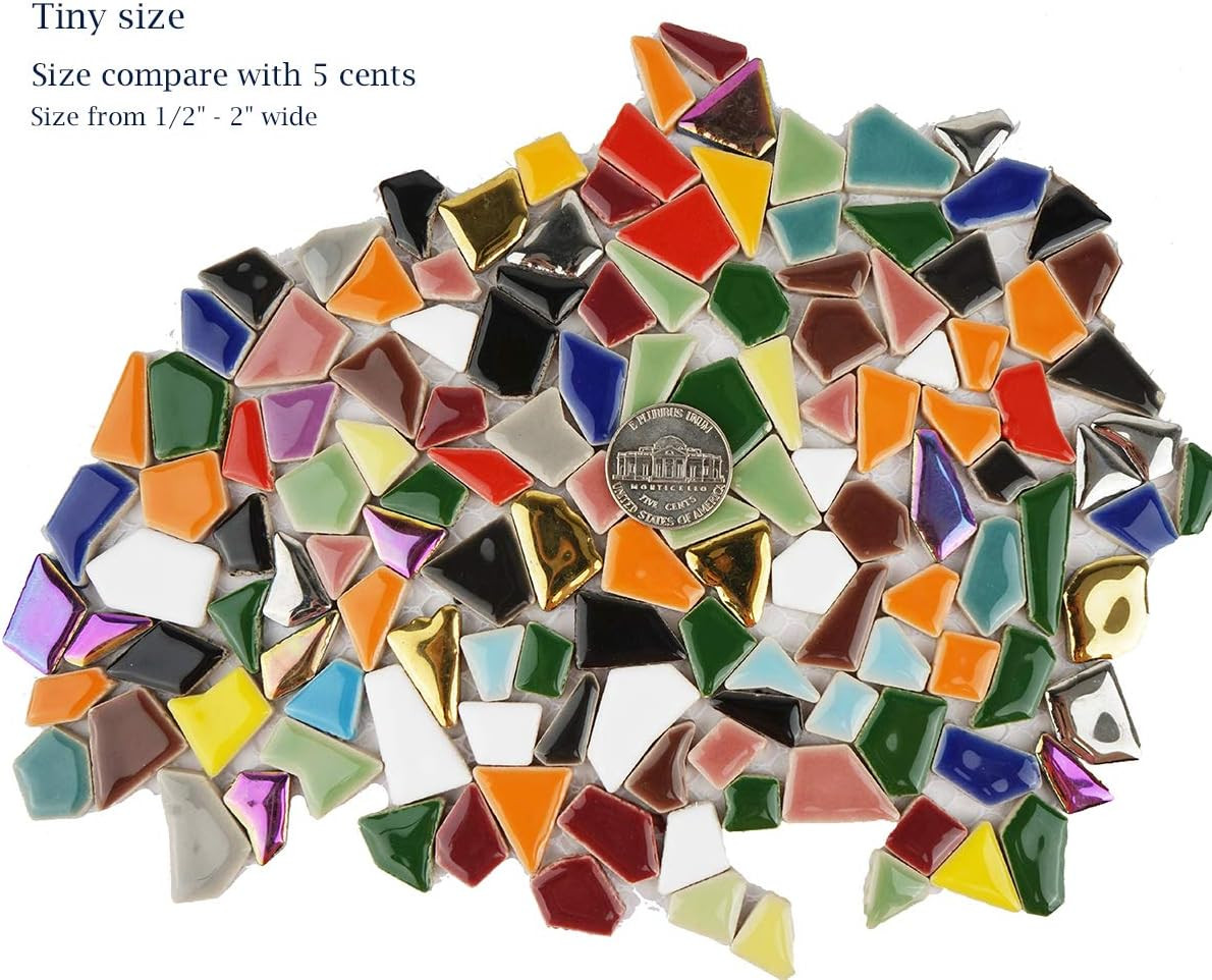 Lanyani Vibrant Broken Ceramic Tiles for Crafts Mosaics,Irregular Polished China