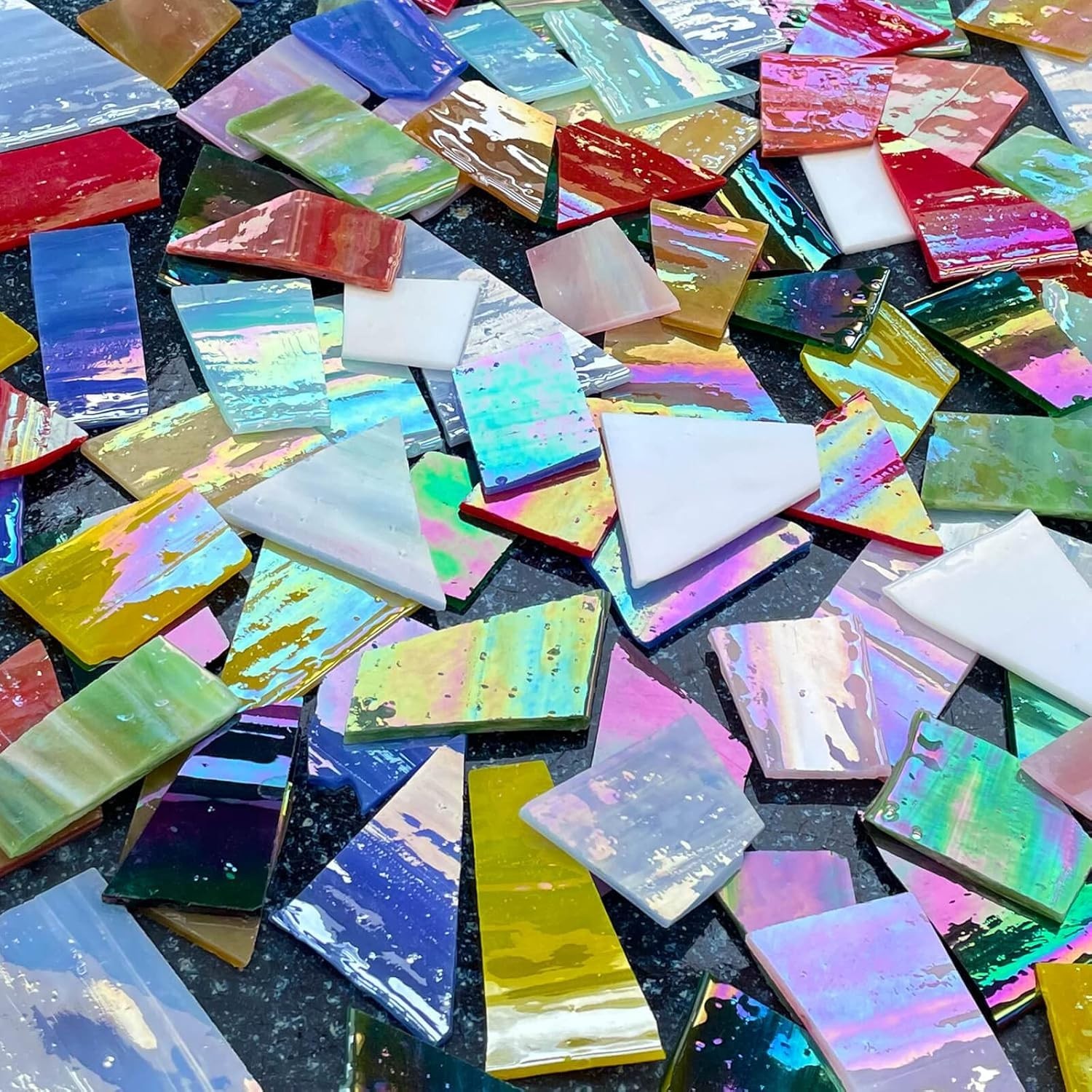 Iridescent Stained Glass Scraps – Mosaic Art Supplies