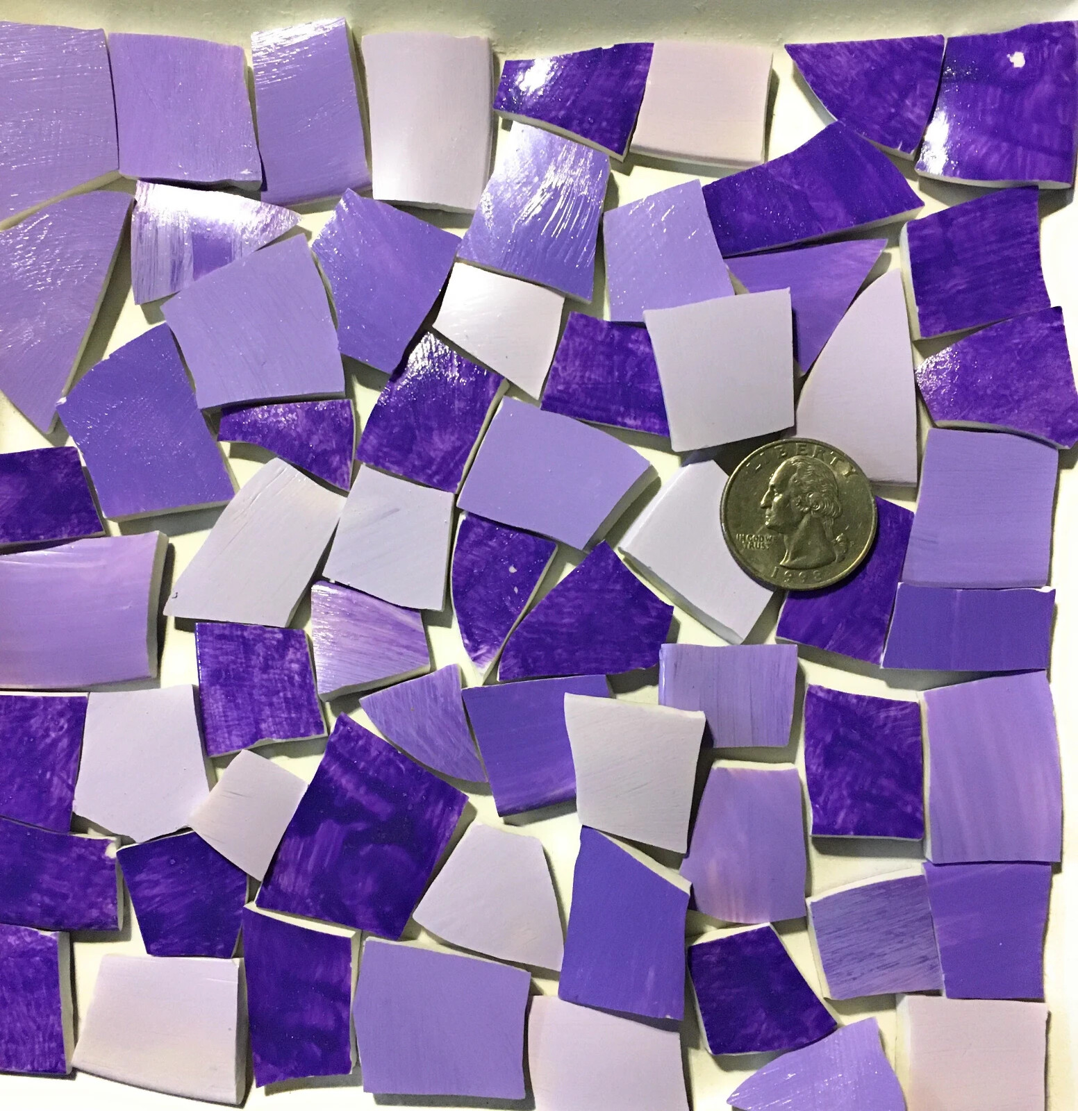 Mosaic Craft Supply HP Hand Painted Broken China Tiles ~ Shades of Parma Violet