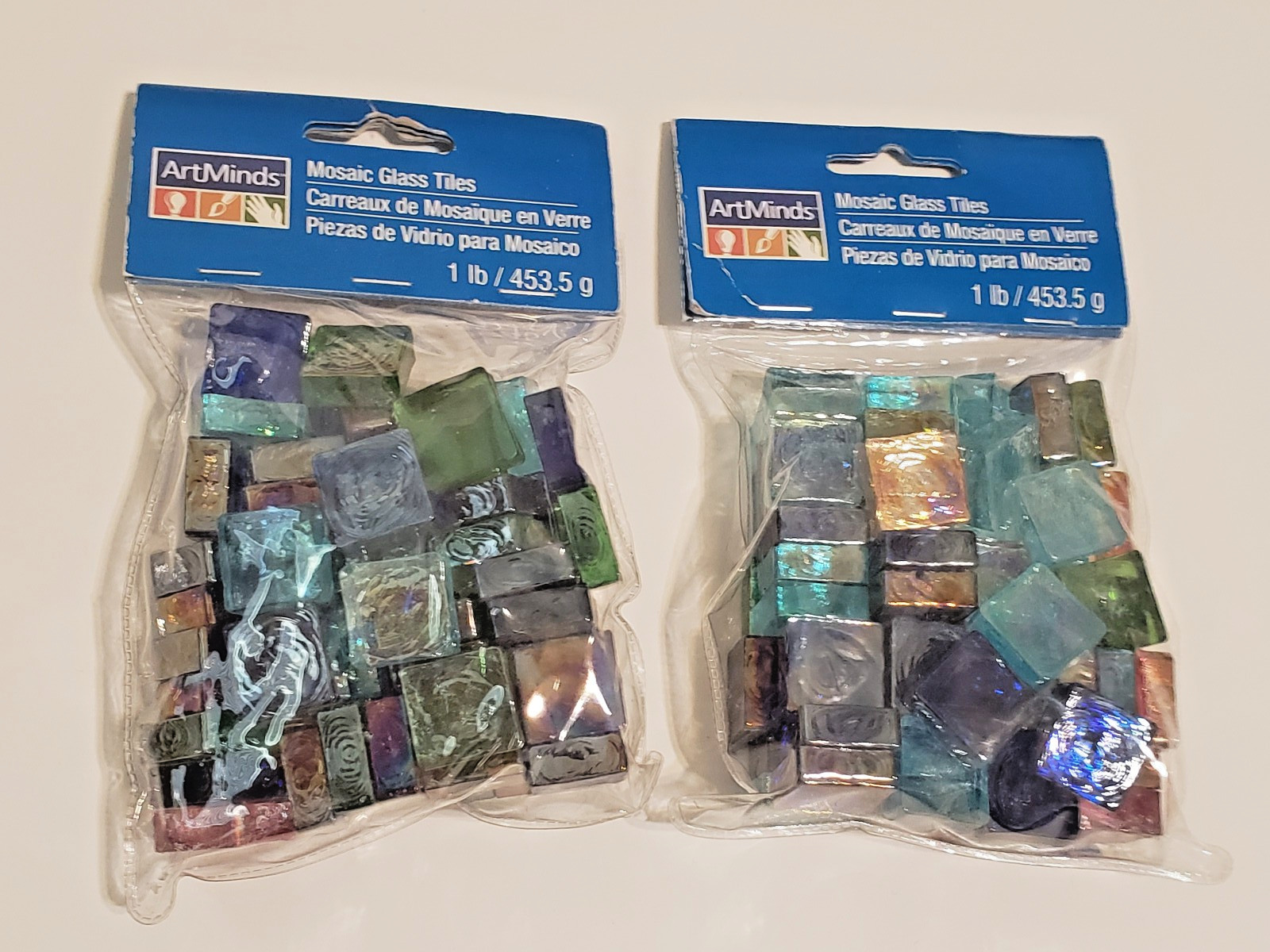 Art Minds Multi Colored Mosaic Glass Tiles 2 Packs NEW