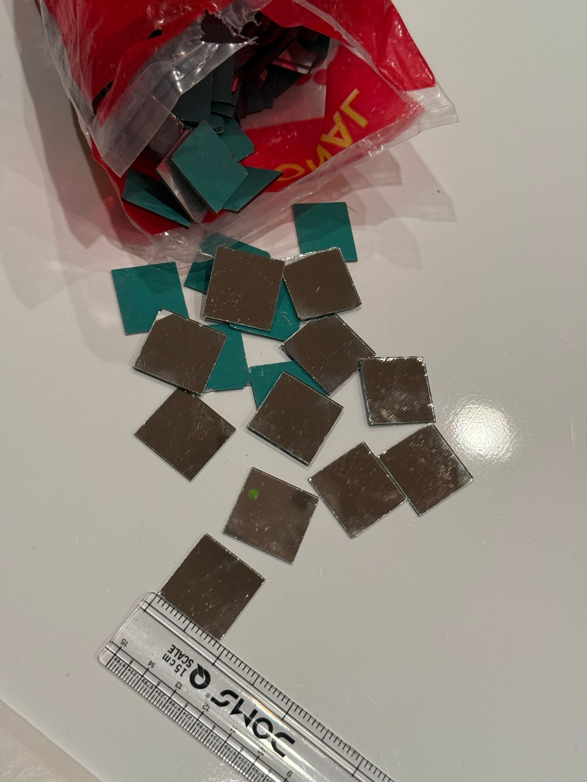 Square Mosaic Mirrors for Art and Craft Projects in 1/2 and 1 inch Size, in bulk