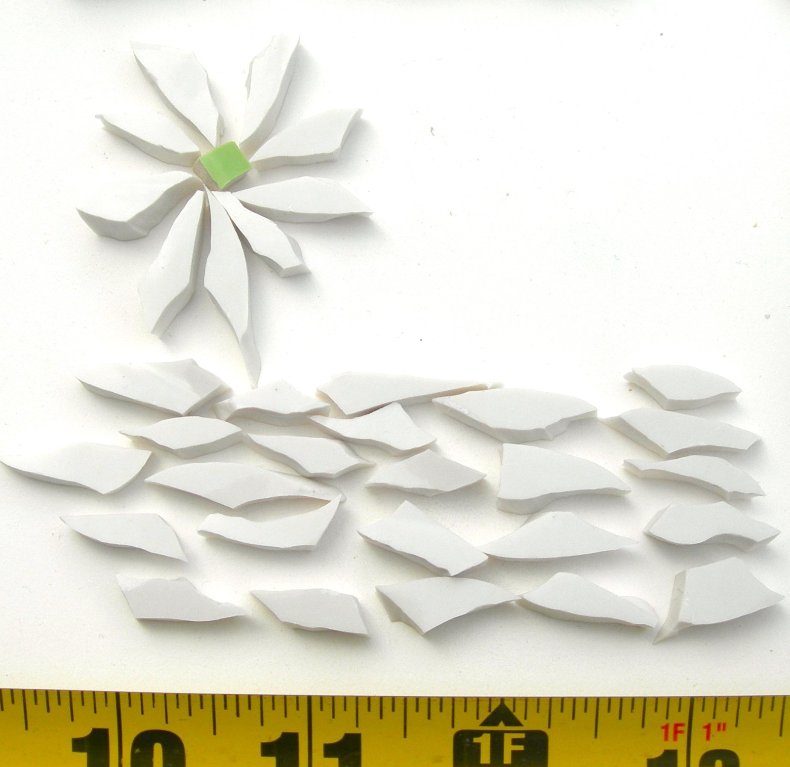 65 Small Wave Mosaic Tiles, Floral Petal Tile Color & Shape Variations