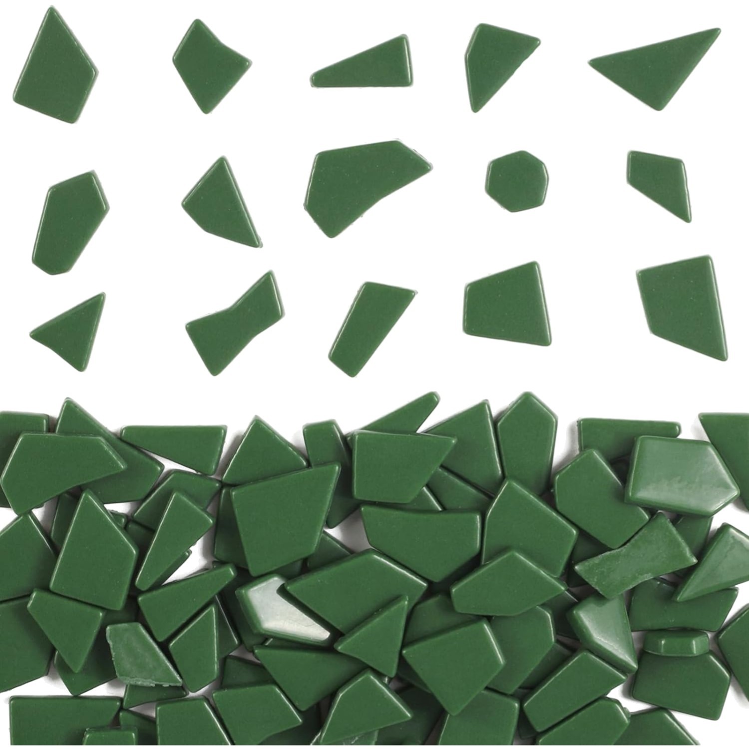 Irregular Shape Green Glass Tiles, 200g – Perfect for Mosaic Art & Decor