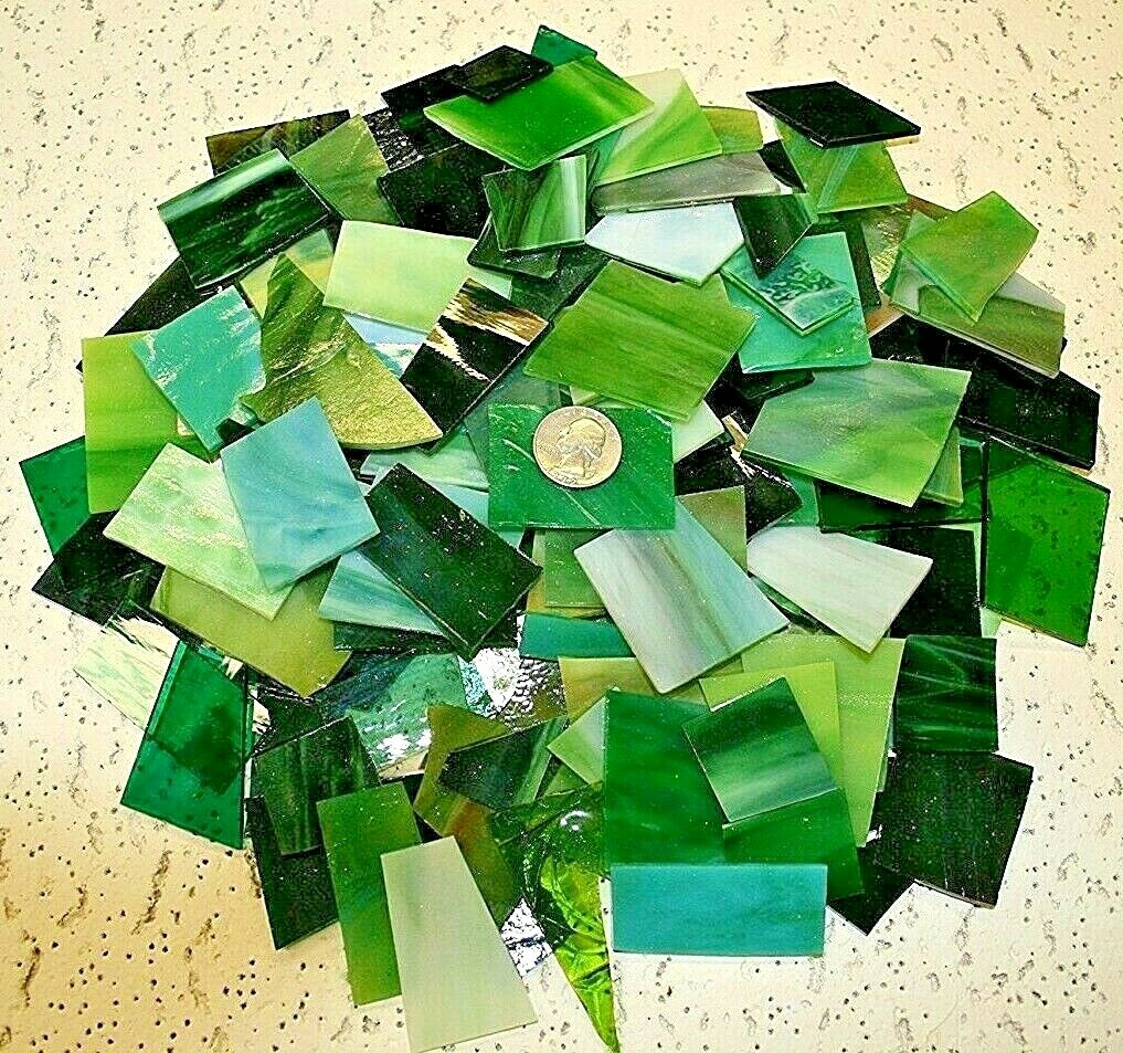 3 LB GREEN TONE Mixed Value Pack – Stained Glass / Mosaics